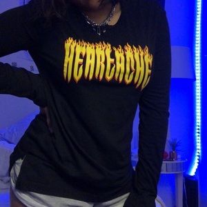 heartache flames long sleeve shirt